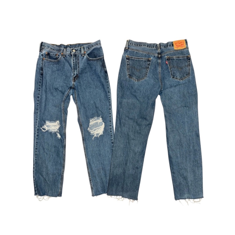 Distressed Blue Levi’s 550 Denim Jeans - Classic Straight Fit